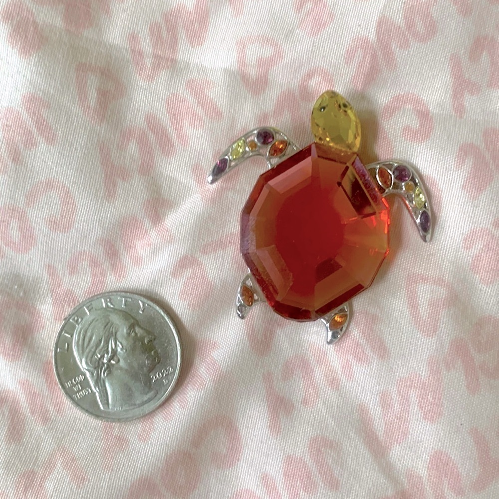 Swarovski Crystal Turtle Brooch